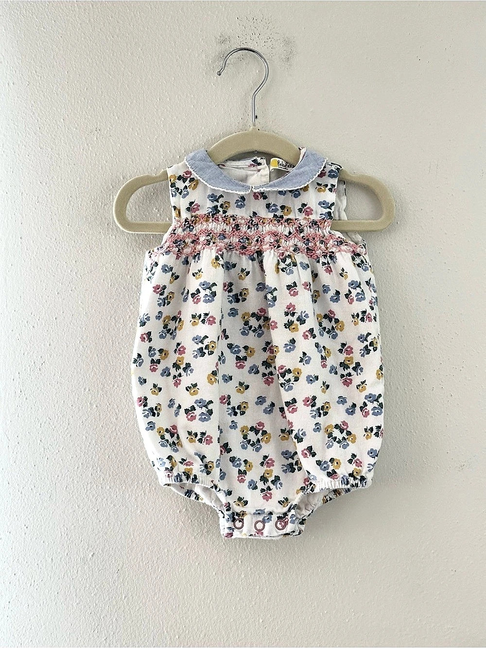 Baby Boden Floral Collared Romper